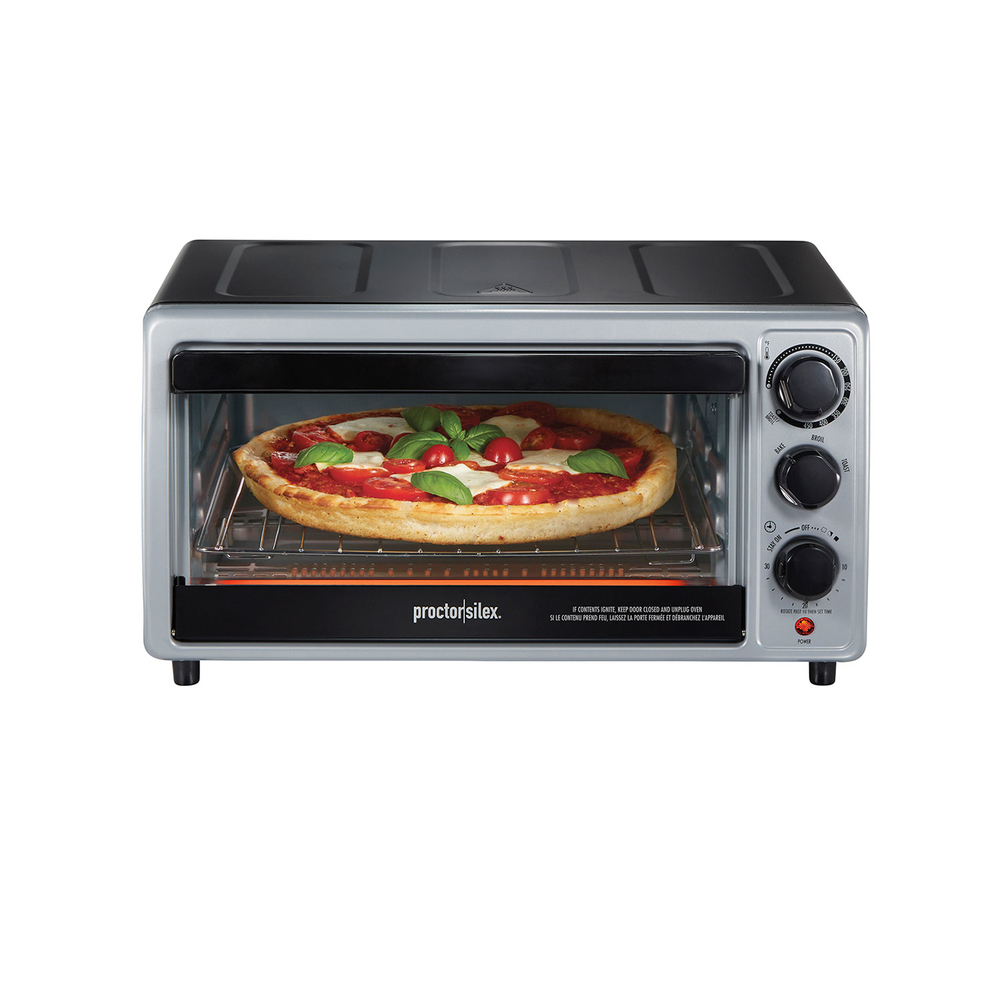 Pizza Maker Beach Hamilton Enclosed Oven Model Rotating Red Electric Cooker  New