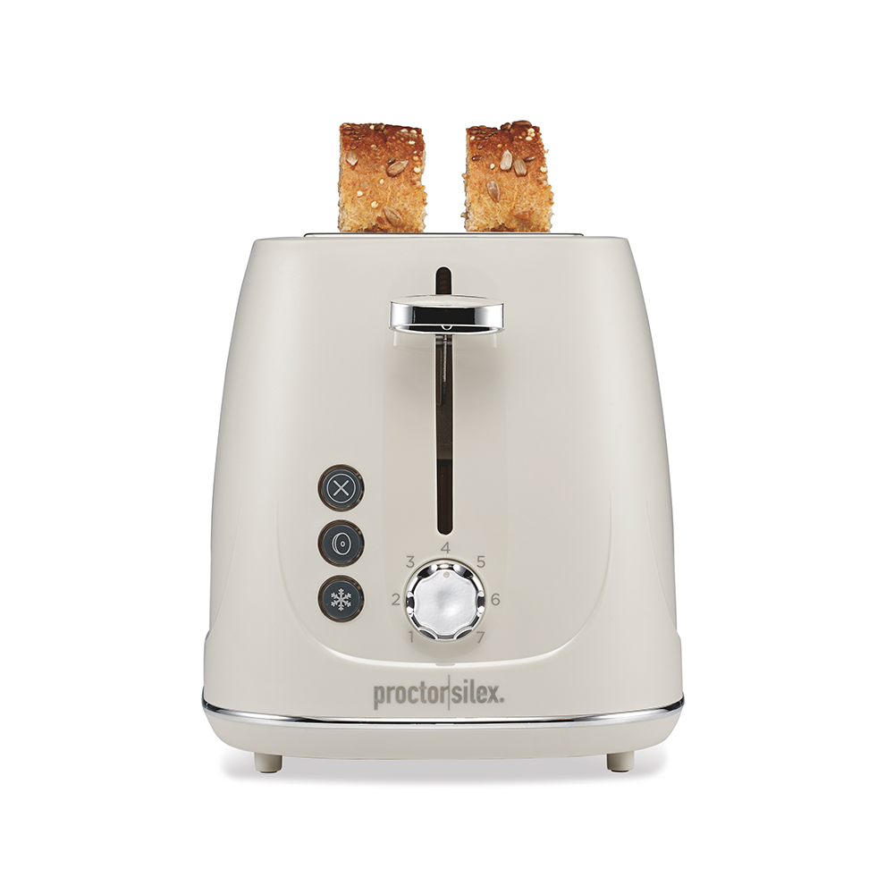 Plastic 2 Slice Toaster, White - 22660 Small Size