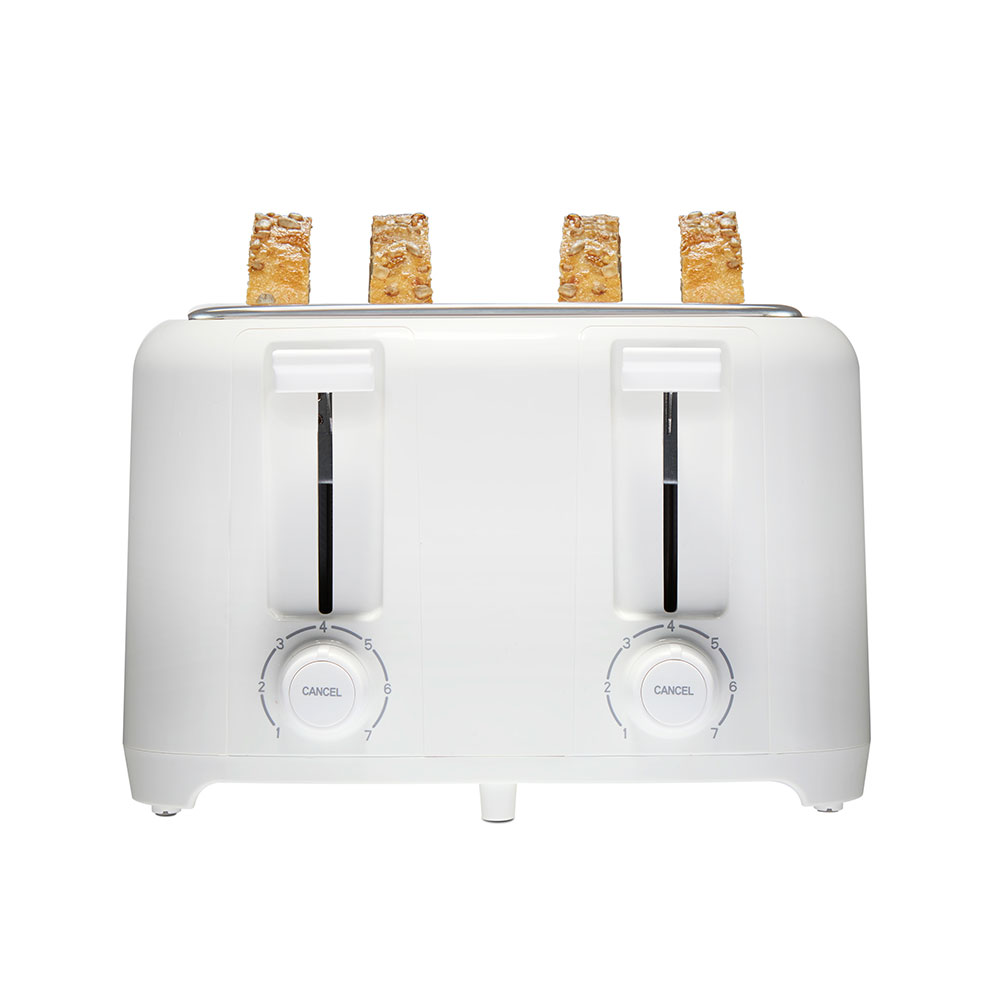 Wide-Slot 4 Slice Toaster, White - 24214PS