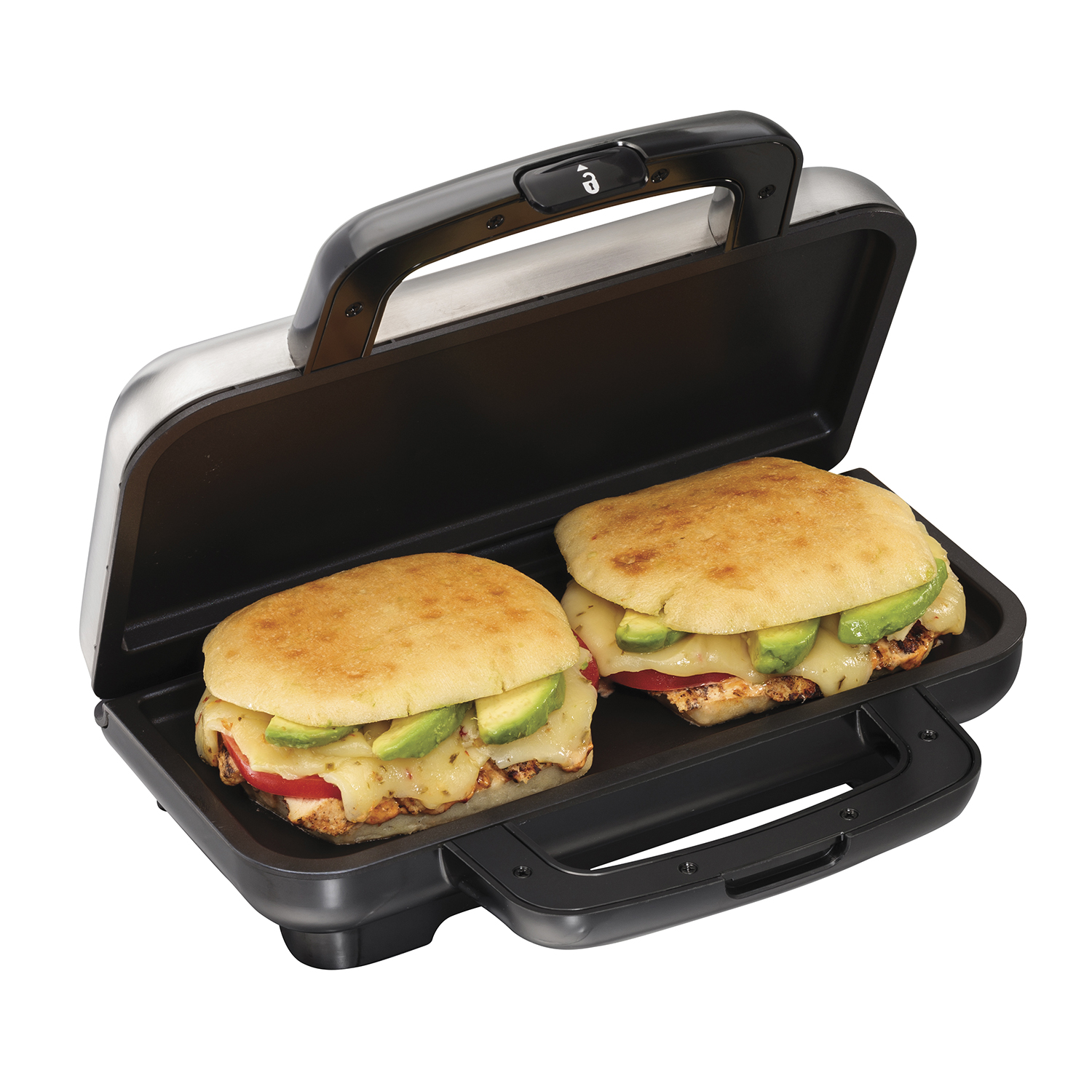 Sandwich Maker with Nonstick Surface, White - Model 25401PS