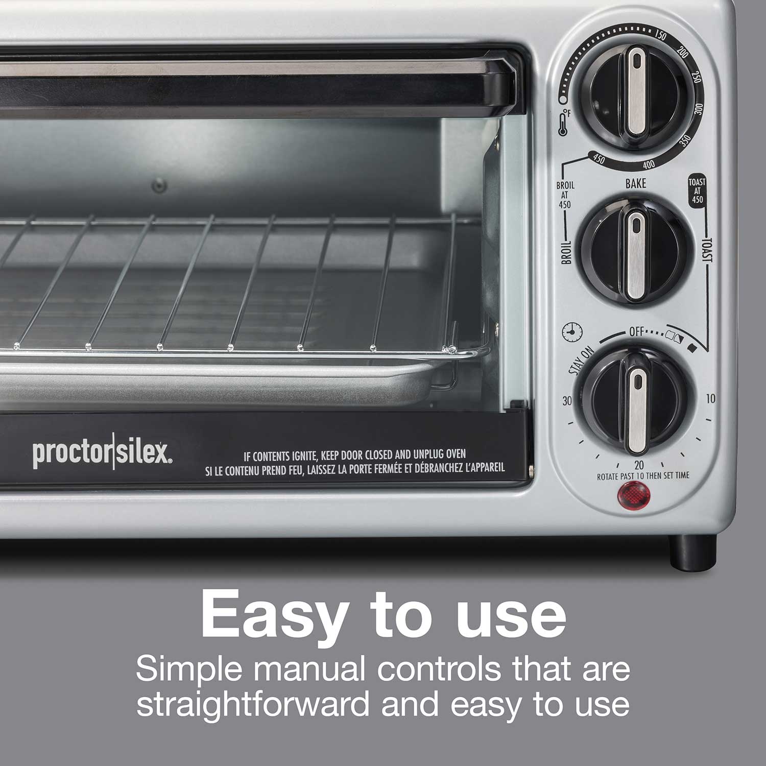 Proctor Silex 4-Slice Modern Countertop Toaster Oven with Bake Pan, Black  (31122)