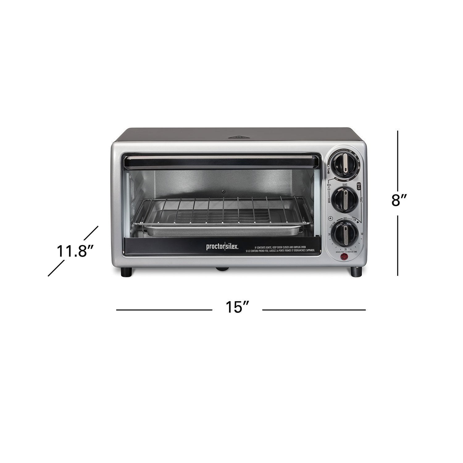 Proctor Silex 4 Slice Modern Toaster Oven Toast Pizza Bake Broil