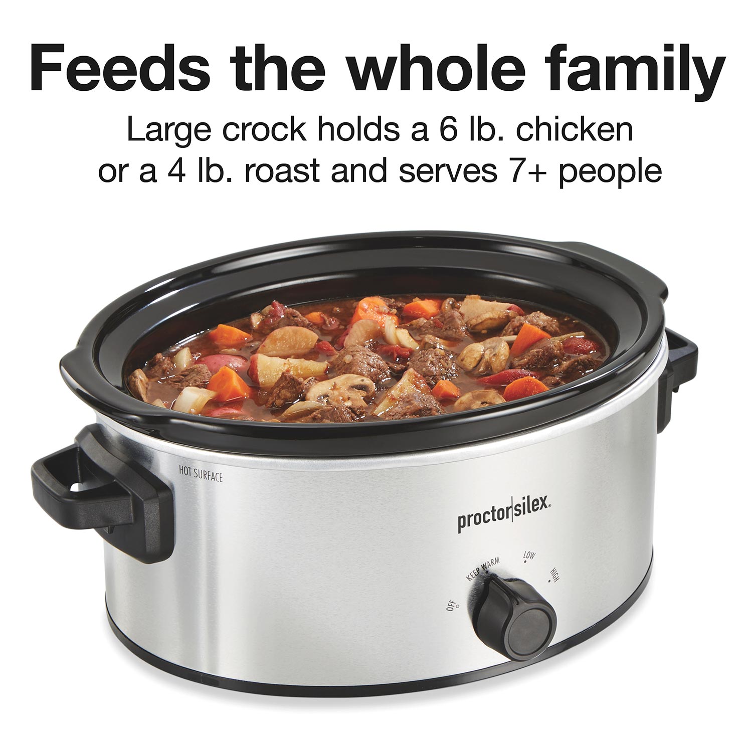 Crock-Pot; Single Hand Cook & Carry; 6 Qt.Oval Slow Cooker -Little Dipper  Warmer