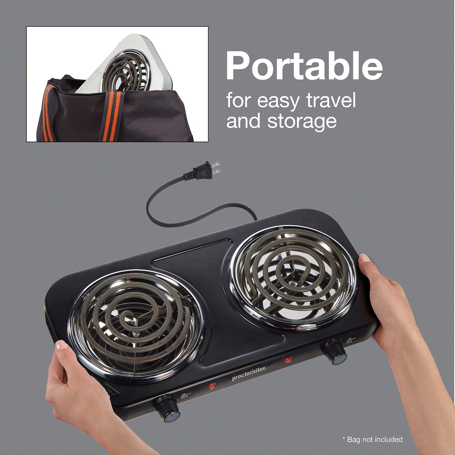 Great Choice Products Portable Camping Cooking Stove Dorm Electric Double  Burner Hot Plate Heating