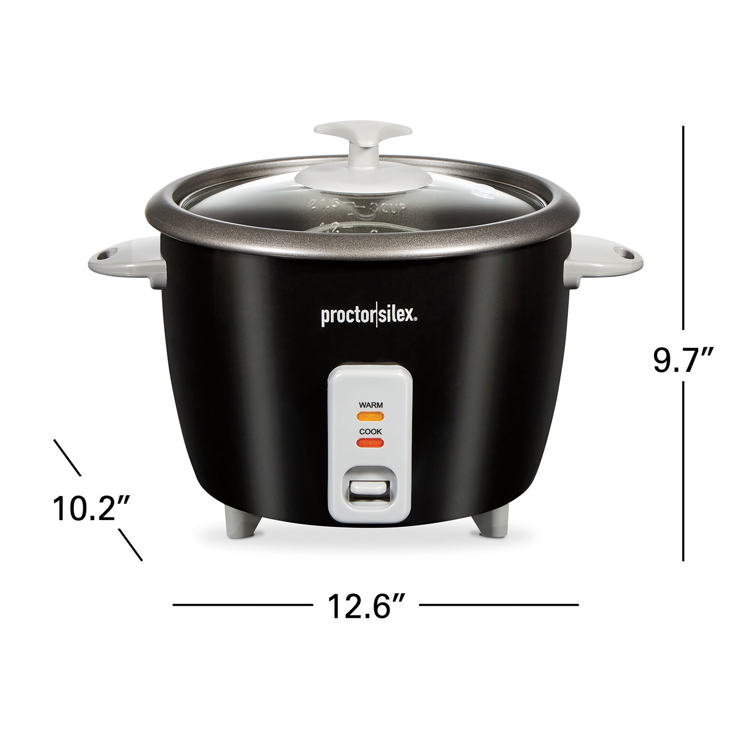 Proctor Silex 37540 40 Cup Brushed Stainless Steel Rice Cooker / Warmer -  16 1/8Dia x 13 3/16H
