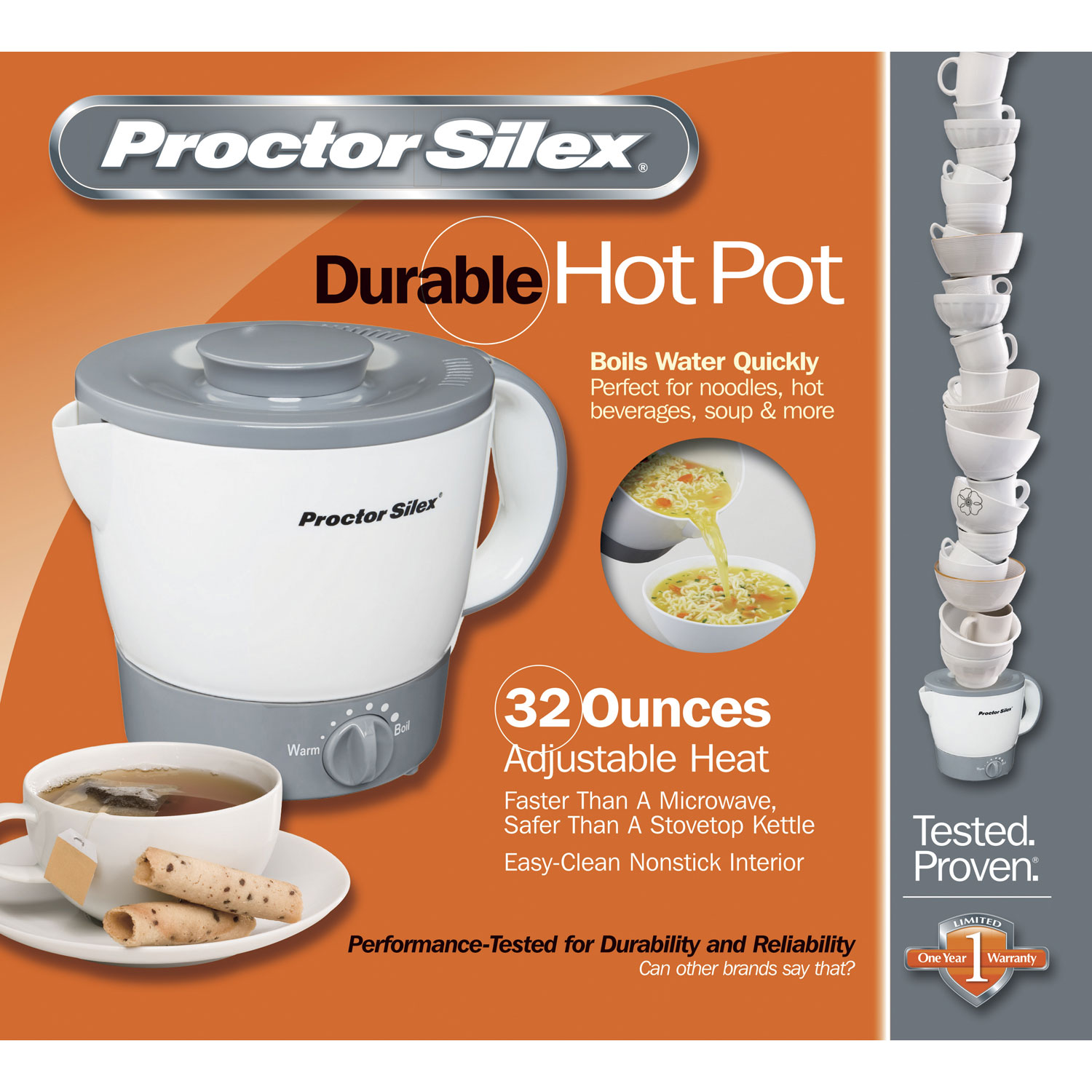 Best Buy: Proctor Silex 32-oz. Hot Pot Blue/White 45805