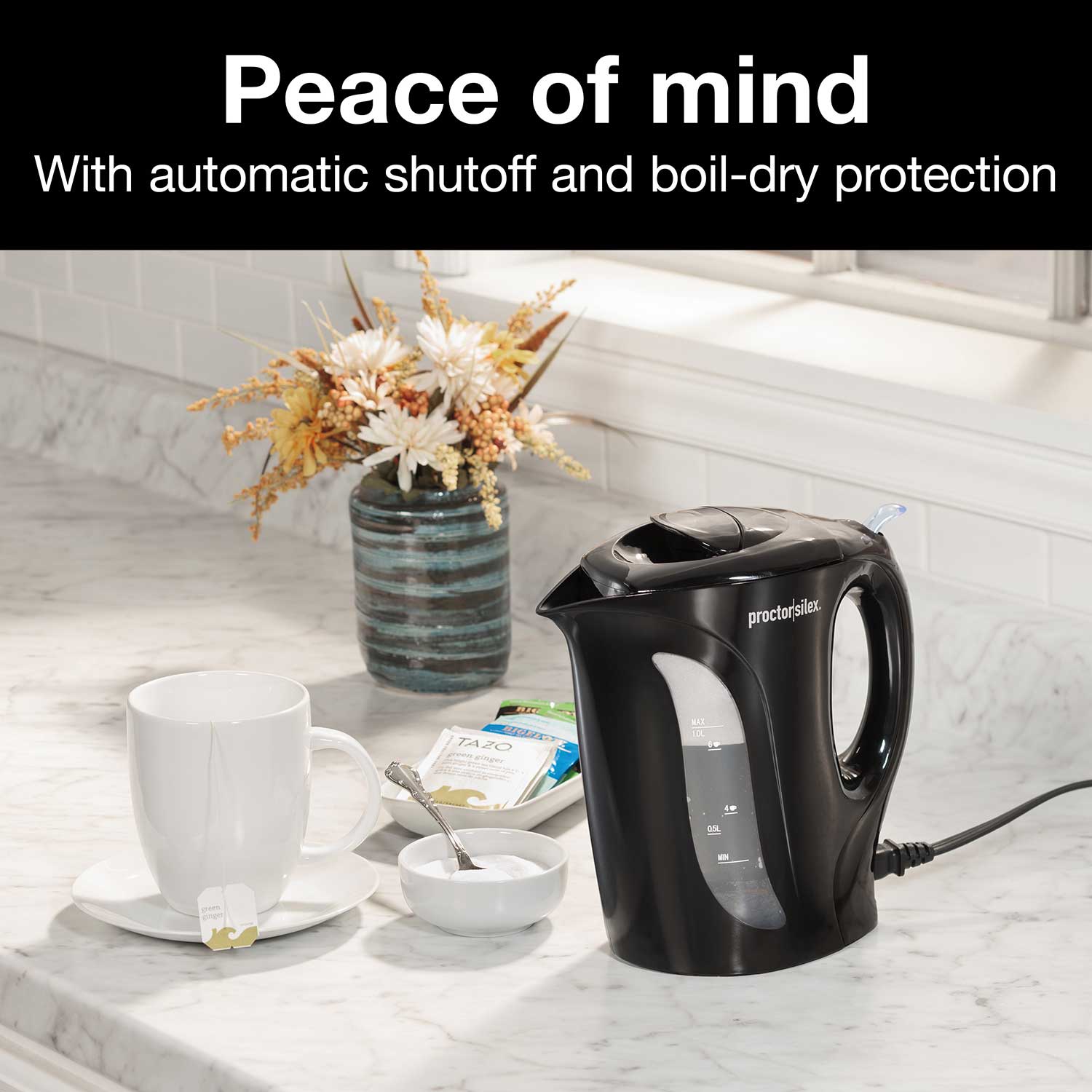 1 Liter Electric Kettle with Boil-Dry Protection - Model K2071PS